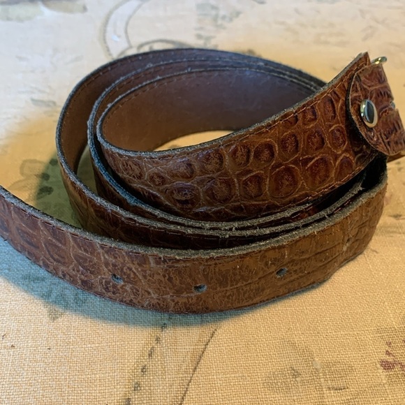 Piel Vacuno brown leather alligator look belt - Picture 2 of 9